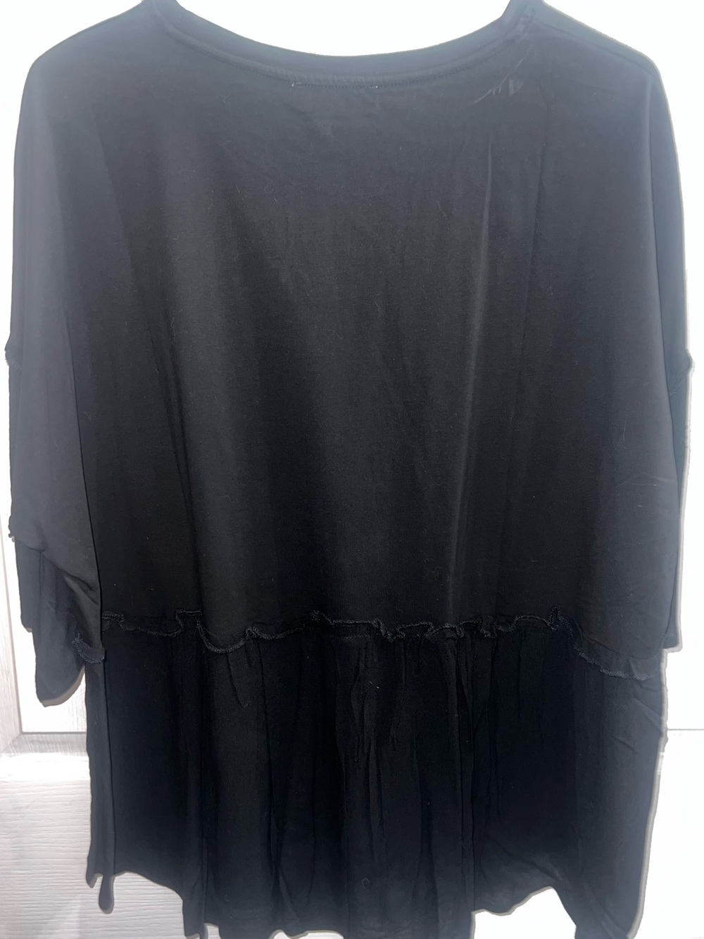 Women’s Black Tiered Short-Sleeve Blouse - Unbranded - Picture 2 of 5
